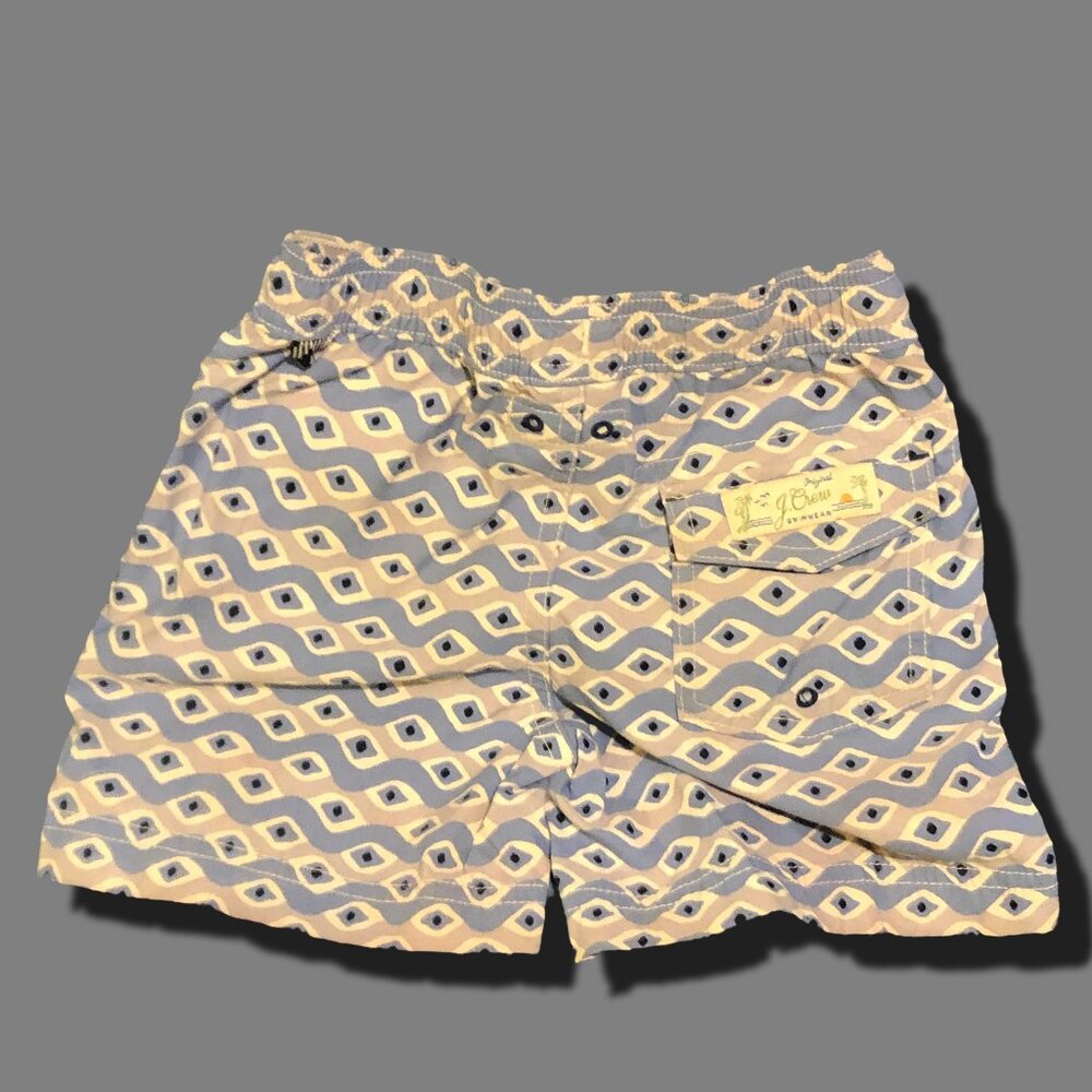 J. Crew Kids Swim Trunks - Blue and Yellow Pattern - Picture 2 of 4